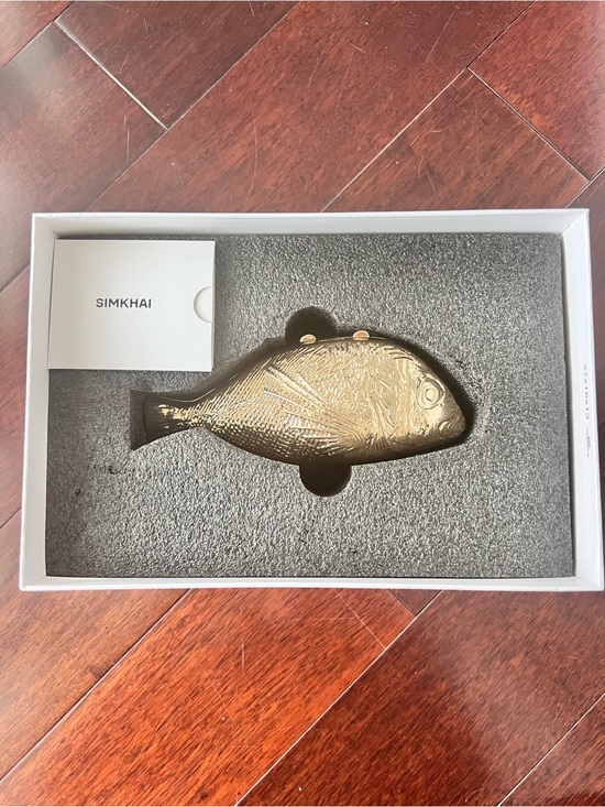 Simkhai Handbags - SIMKHAI Gold Fish Clutch Wristlet